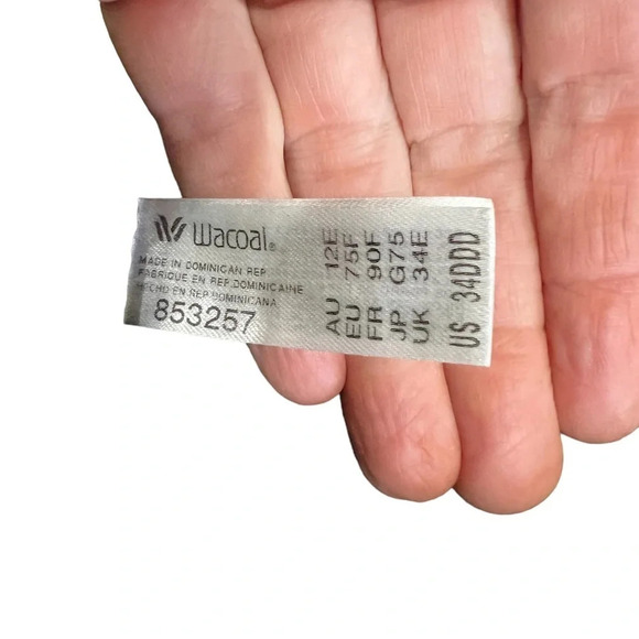 Wacoal TShirt Bra Black Lace Front Closure Size 34DDD - Picture 14 of 16